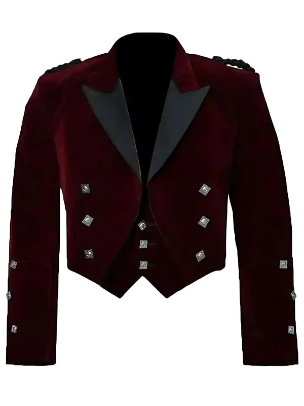 Black Modern Prince Charlie Kilt Jacket
